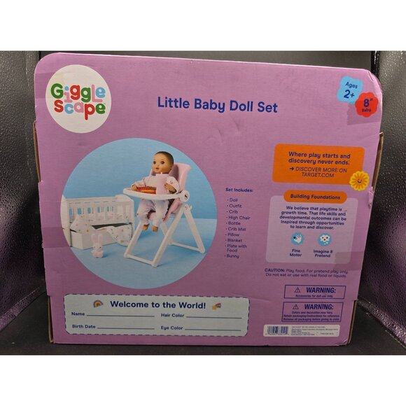 Little Baby Doll Set 10 Piece GiggleScape Ages 2+ 8" Baby - Picture 6 of 9